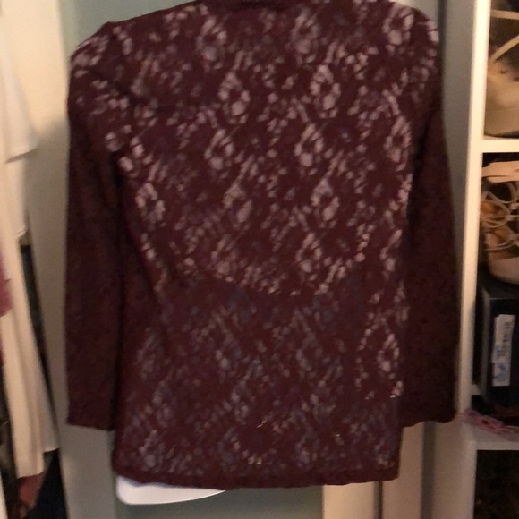 BOGO Level 8 Burgundy Lace Cardigan - Picture 6 of 9